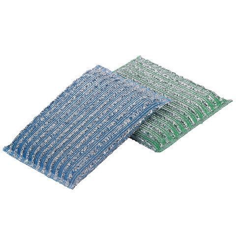 Губка для посуды (2шт) 13x8,5x1,5мм скрабер образив оплетка+ поролон ЛАЙМА 1/144 (Клиент)