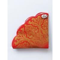 Салфетки 3-сл d 32 см  Rondo Золотой орнамент на красном (12) 1/15