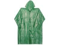 Плащ-дождевик с рукавами и капюшоном на липучке зеленый ПВД 70 мкм 1/50