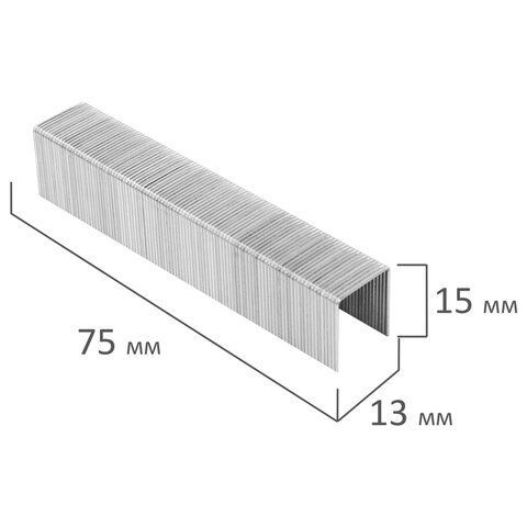 Скобы №23/15 1000 шт от 40 до 100л BRAUBERG 1/10/120