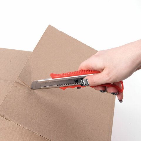 Нож канцелярский 18мм усиленный металические направляющие автофиксатор Profit Staff 1/20/720