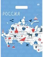 Пакет с вырубной ручкой (31,5х43)-50 Грэй Глосс Наша страна Тико 50/500