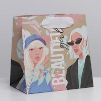 Пакет подарочный бумажный (14х14х9) крафт Beautiful 1/800 Пакет подарочный бумажный (14х14х9) крафт Beautiful 1/800