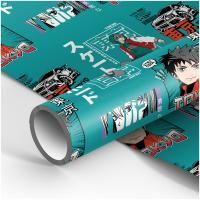 Бумага подарочная 70х100см 80г/м ассорти Meshu Аниме 1/50 