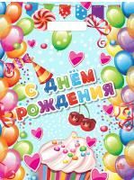 Пакет с вырубной ручкой (31х40)-60 Поздравительный Тико 50/500