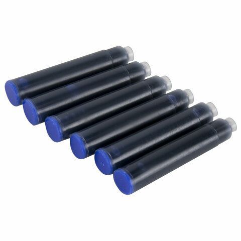 Картриджи чернильные СИНИЕ CENTROPEN, КОМПЛЕКТ 6 шт., 0019/6