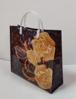 Пакет с пластмассовыми ручками (30х30+10) объемный Хрусталь 10/50