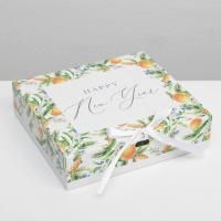 НГ Подарочная коробка 20х18х5см Мандарины 1/125