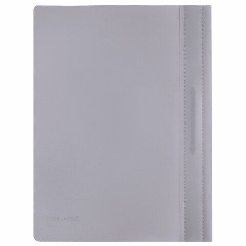 Папка скоросшиватель с прозр верхн лист BRAUBERG А4 серый 1/25/400
