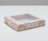 Подарочная коробка с окном 20х20х4см Геометрия 1/5 Подарочная коробка с окном 20х20х4см Геометрия 1/5
