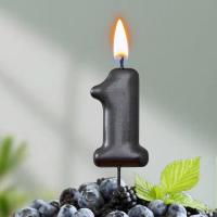 Свеча для торта Мокрый асфальт Цифра 1 1/30