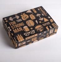 Подарочная коробка 21х15х5см крафт Брутальность 1/500 Подарочная коробка 21х15х5см крафт Брутальность 1/500