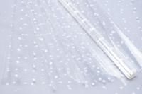 Ролик 70см х8м пленка полипропилен с рисунком Горошины белые 1/10 Ролик 70см х8м пленка полипропилен с рисунком Горошины белые 1/10