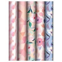 Бумага подарочная глянц 70х100см 80г/м ассорти Floral Mood 1/50