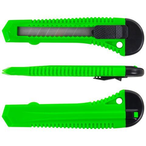 Нож канцелярский 18мм с фиксатором упаковка с европодвесом Staff 1/24/576