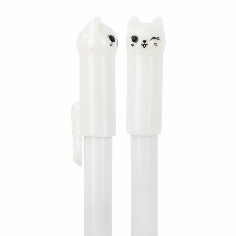 Ручка фигурная шариковая корпус ассорти, СИНЯЯ, узел 0,7мм ЮНЛАНДИЯ Котик 1/12