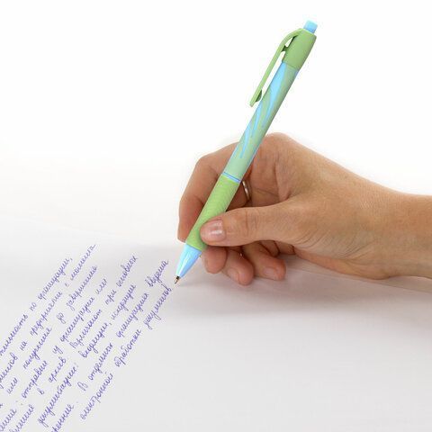 Ручка шариковая автомат синяя узел 0,7мм Brauberg Pastel 1/40