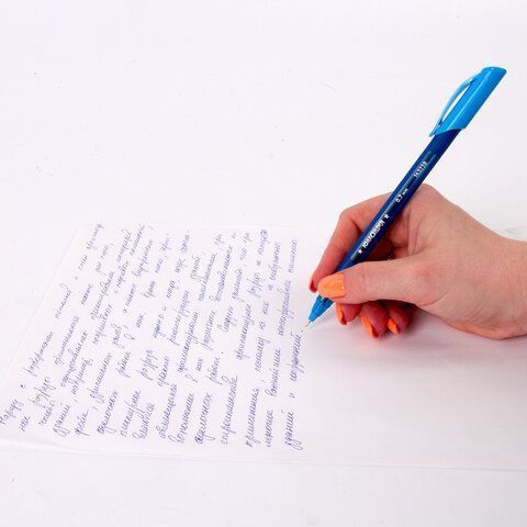 Ручка шариковая масляная синяя 0,7мм линия письма 0,35мм трехгранная ЮНЛАНДИЯ ассорти 1/12