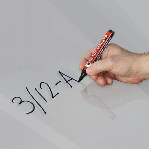 Маркер перманентный ULTRA MARKER, ЧЕРНЫЙ, 3,5 мм, с клипом, BRAUBERG 1/12