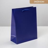 Пакет подарочный бумажный (18х23х8) ламинир Синий 1/300 
