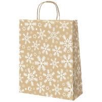НГ Пакет подарочный крафтовый (35х26х15) с крученой ручкой Снежинка 1/250