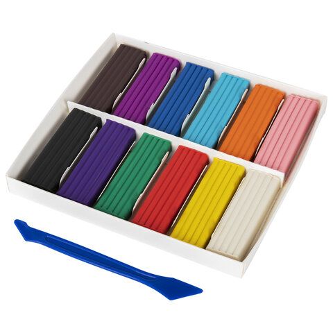 Пластилин 12цв 240г классический, стек ЮНЛАНДИЯ Юный волшебник 1/16