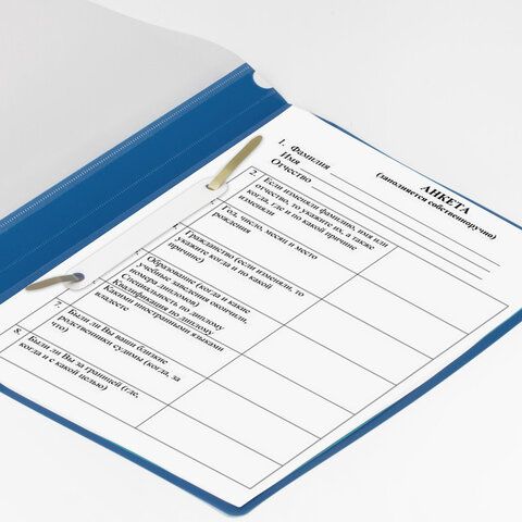 Папка скоросшиватель с прозр верхн листом ФОРМАТ А5 BRAUBERG синяя 1/25/500