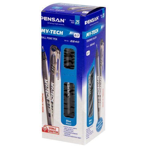 Ручка шариковая масляная синяя 0,7мм линия 0,35мм PENSAN My-Tech 1/25