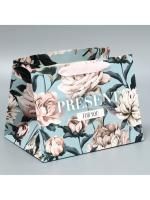 Пакет подарочный бумажный (25х19х18) с широким дном For you 1/240