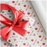 Бумага упаковочная 68,5х100см Сердечко Интерпак 1/50 Бумага упаковочная 68,5х100см Сердечко Интерпак 1/50