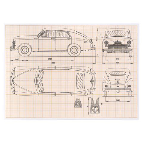 Бумага масштабно-координатная А4 оранжевая 10л STAFF 1/100 (клиент)