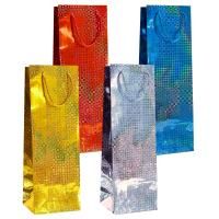Пакет подарочный бумажный под бутылку (13x36x8,5) голография 1/360 Пакет подарочный бумажный под бутылку (13x36x8,5) голография 1/360