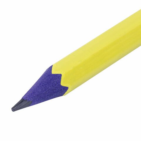 Карандаш ч/гр НВ пластиковый корпус ассорти с резинкой Юнландия 1/100