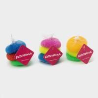 Мочалка для посуды пластиковая (3шт) ДОЛЯНА сетчатые 1/400 