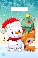 НГ Пакет с вырубной ручкой (20х30)-30 Милый снеговик ТИКО 100/3000