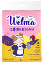 Салфетка вискозная (30х34) Welma (5шт) 1/40 Салфетка вискозная (30х34) Welma (5шт) 1/40