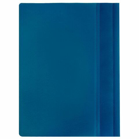 Папка скоросшиватель с прозр верхн листом ФОРМАТ А5 BRAUBERG синяя 1/25/500