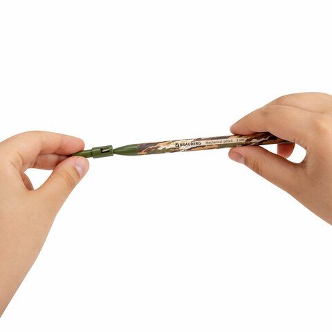 Карандаш ч/гр HB механический c точилкой BRAUBERG MILITARY 1/24