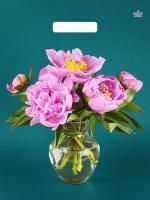 Пакет с вырубной ручкой (31х40)-60 Любимые пионы ламинат Тико 50/500