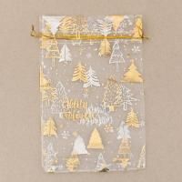 НГ Подарочный мешок текстильный ОРГАНЗА С новым счастьем! 20х30см 1/20 НГ Подарочный мешок текстильный ОРГАНЗА С новым счастьем! 20х30см 1/20