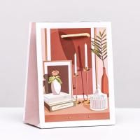 Пакет подарочный бумажный (11,5х14,5х6,5) ламинир Уют 1/6 Пакет подарочный бумажный (11,5х14,5х6,5) ламинир Уют 1/6