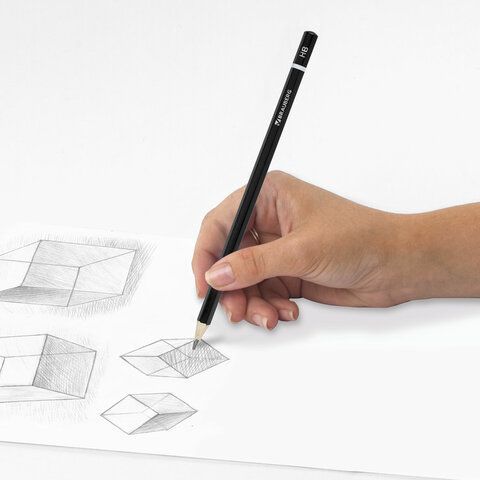 Карандаш ч/гр НВ черный заточ. карт. упак. BRAUBERG Fine Line Файн Лайн 1/100/3000