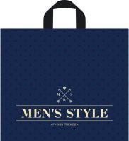 Пакет с петлевой ручкой (34х40)-70 Менс стиль синий ТИКО 50/300