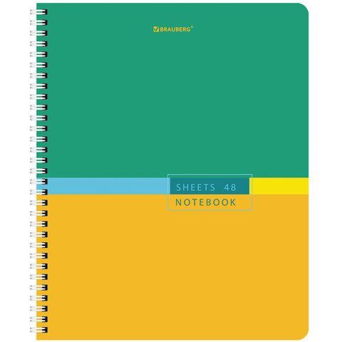 Тетрадь 48л А5 клетка гребень Color  BRAUBERG 1/4/96