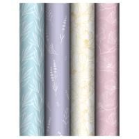 Бумага подарочная 70х100см 80г/м ассорти Meshu Flowers 1/52
