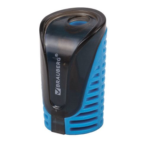 Точилка BRAUBERG CELL с контейнером, пластиковая, овальная, цвет корпуса ассорти, 226944