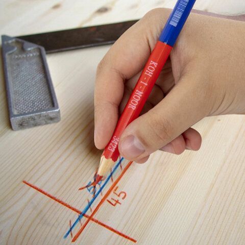 Карандаш двухцветный утолщённый KOH-I-NOOR 1шт красно-синий грифель 3,8мм (клиент)