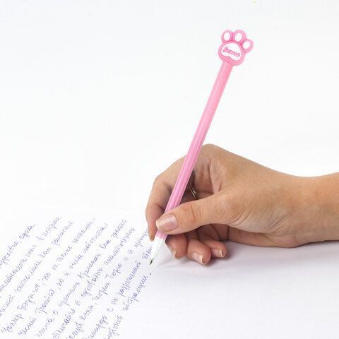 Ручка с топпером шариковая ЮНЛАНДИЯ Лапка корпус ассорти СИНЯЯ узел 0,7мм 1/12