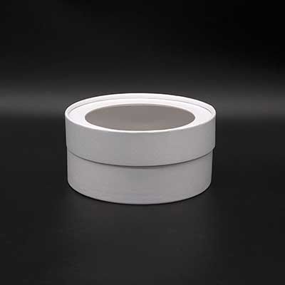 Коробка шайба с прозр. крышкой 21х7,5см белый матовый Коробка шайба с прозр. крышкой 21х7,5см белый матовый