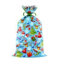 НГ Пакет подарочный (25х40) полипропилен мет+рис Конфеты 100/2000 